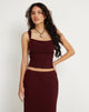 Immagine di Sambu Crop Top in maglia Borgogna