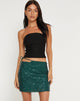 immagine di Samini Mini Gonna in Drape Sequin Verde Foresta