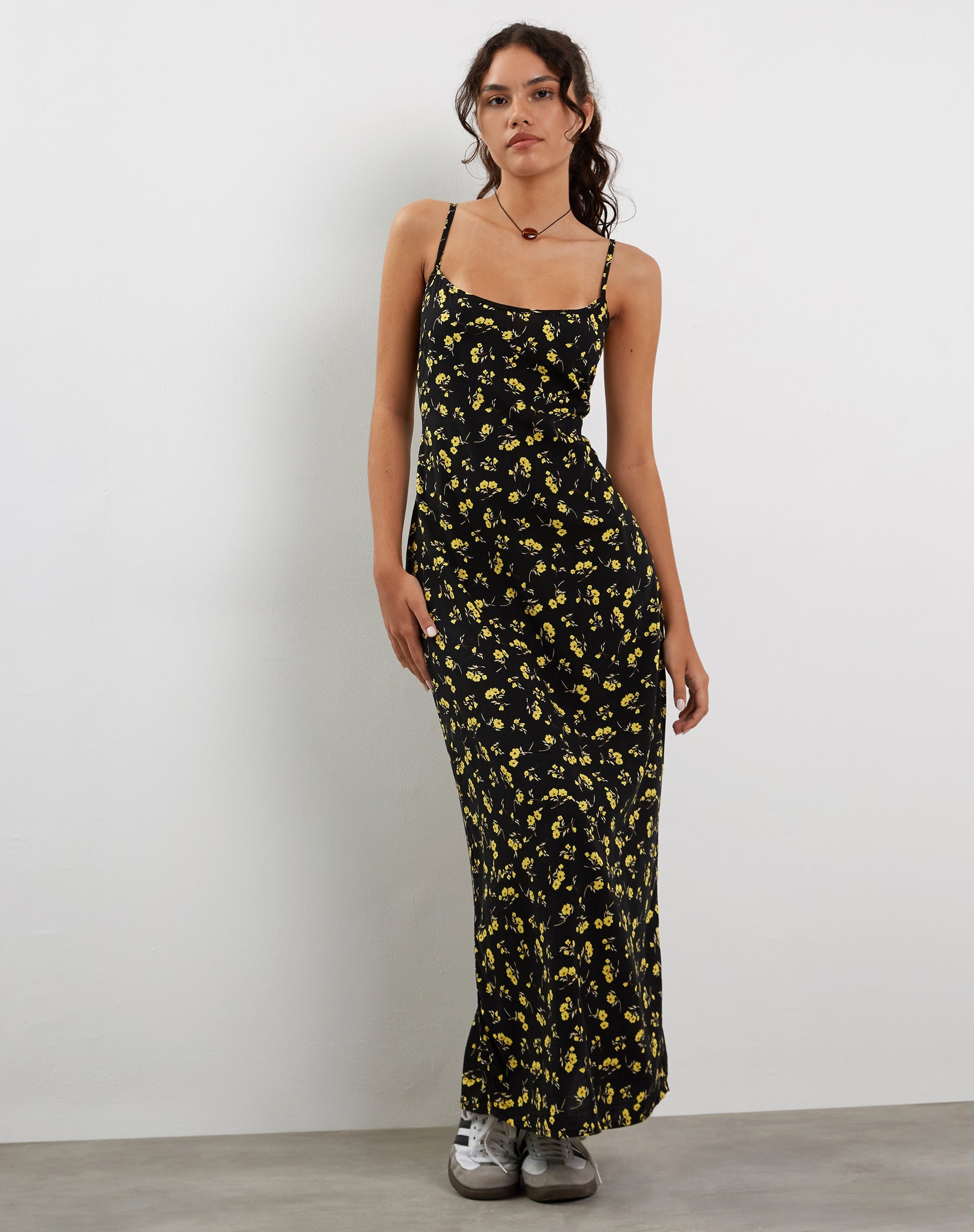Immagine di Kafka Maxi Dress in Buttercup Nero e Giallo