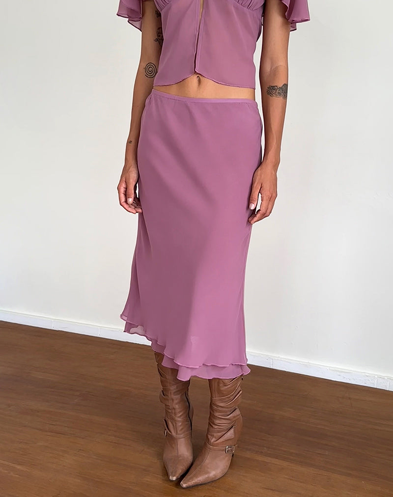 Immagine di Suharni Gonna midi in chiffon malva