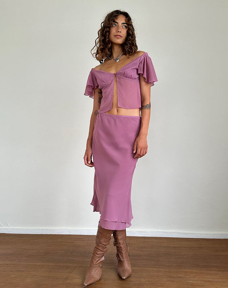 Immagine di Suharni Gonna midi in chiffon malva