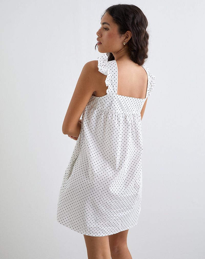 Immagine di Sanaly Mini Abito in bianco con micro polka nero