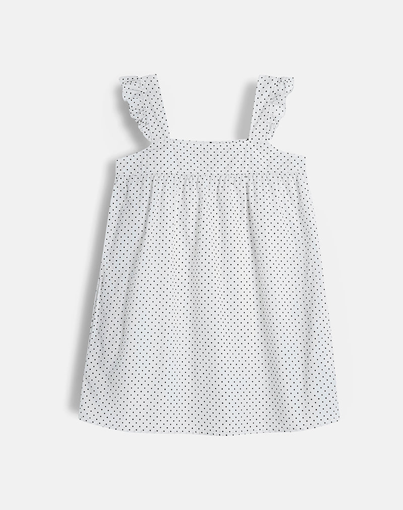 Immagine di Sanaly Mini Abito in bianco con micro polka nero