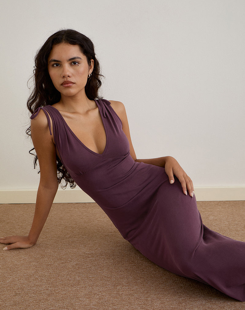 Sanyu - Maxi abito a immersione in cupro - viola intenso