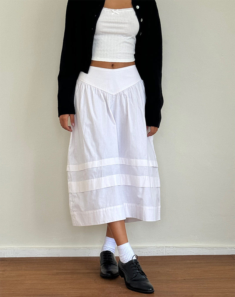 Gonna Sarayu in popeline bianco