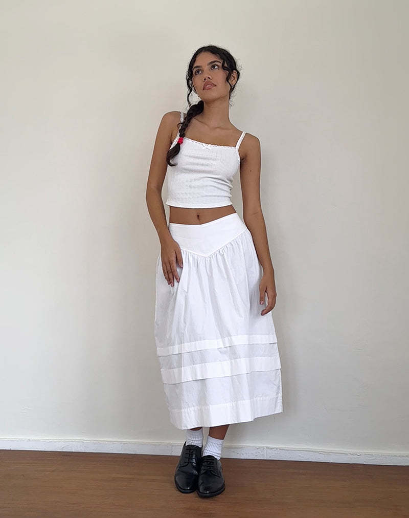 Gonna Sarayu in popeline bianco