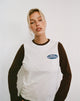 Immagine di Sari Top in bianco e marrone cioccolato con motivo She's Fantastic