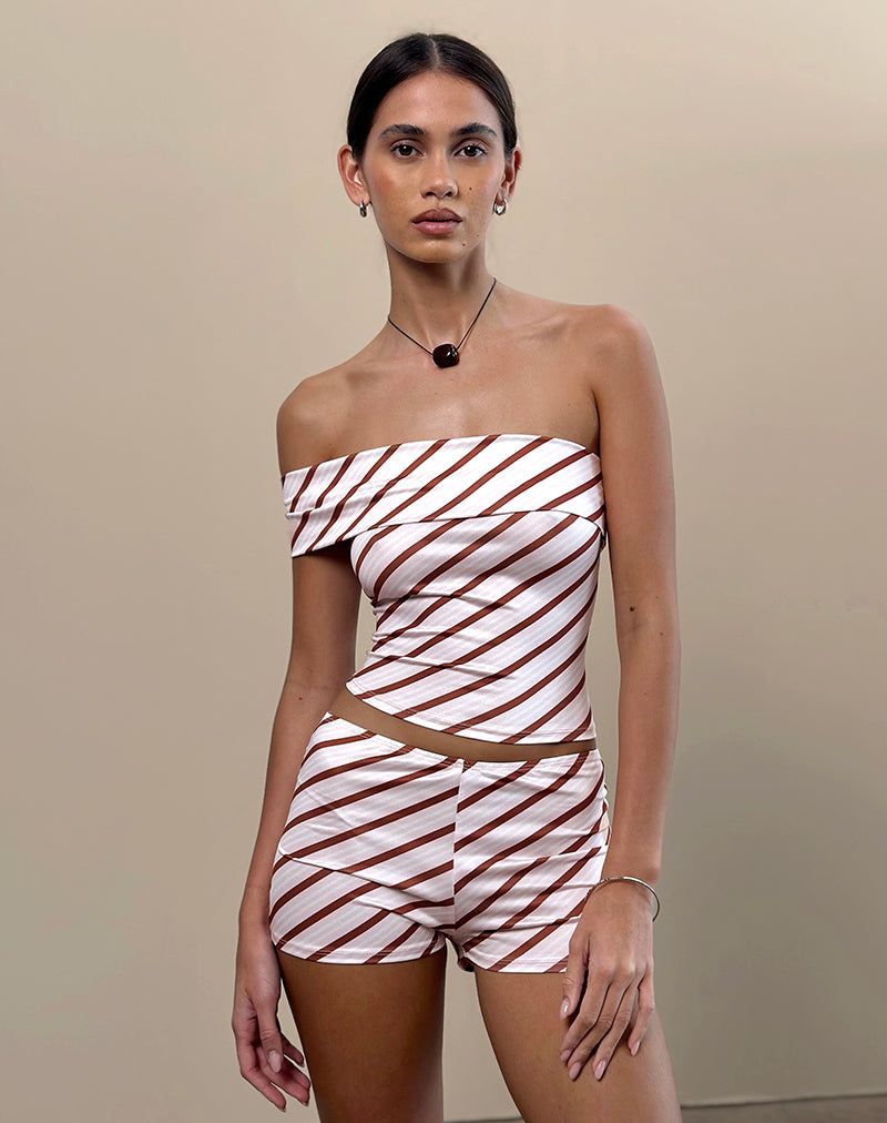 Immagine di Ciana Hot Pants a righe diagonali rosa