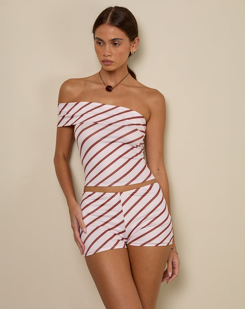 Immagine di Ciana Hot Pants a righe diagonali rosa
