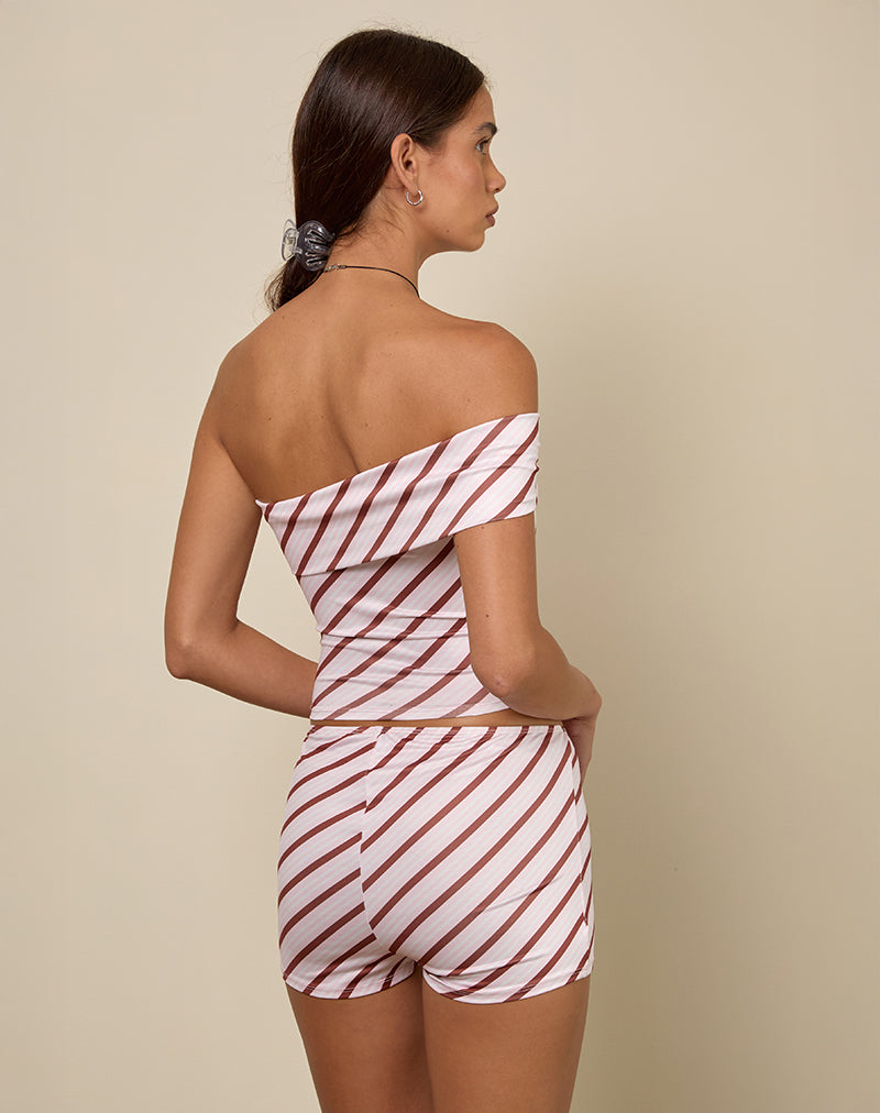 Immagine di Ciana Hot Pants a righe diagonali rosa