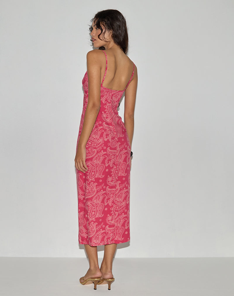 Immagine di Sastra Midi Dress in Retro Paisley Pink