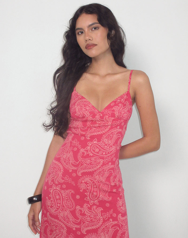 Immagine di Sastra Midi Dress in Retro Paisley Pink