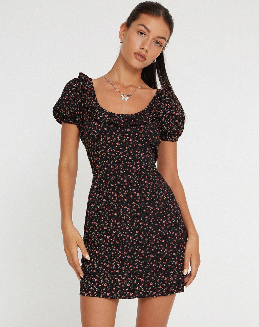 Mini abito Sasyana in rosa scuro rosa nero