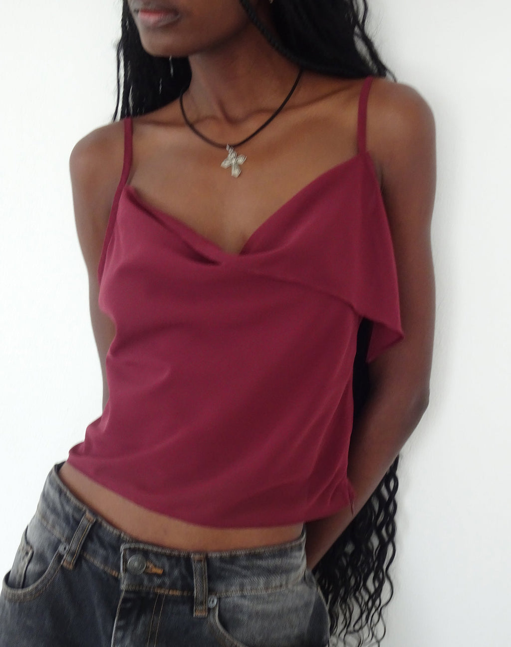 Top Satisha in chiffon prugna