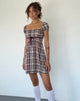Immagine di Savio Mini Dress in Multi Check Brown