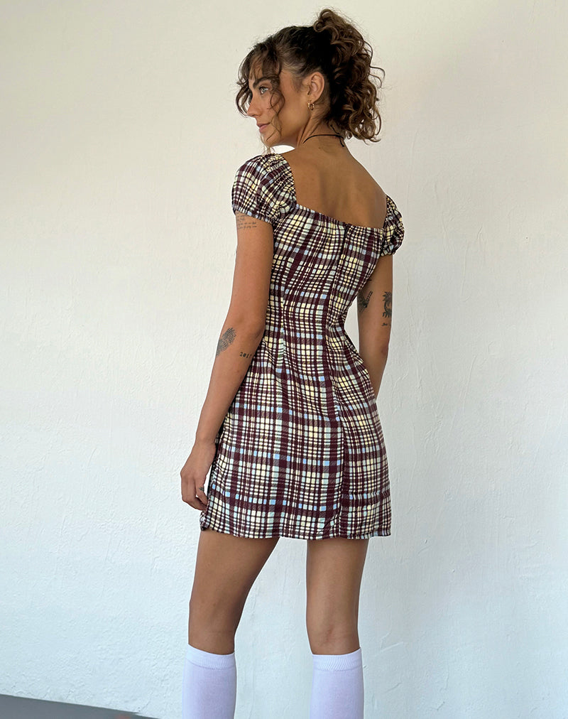 Immagine di Savio Mini Dress in Multi Check Brown
