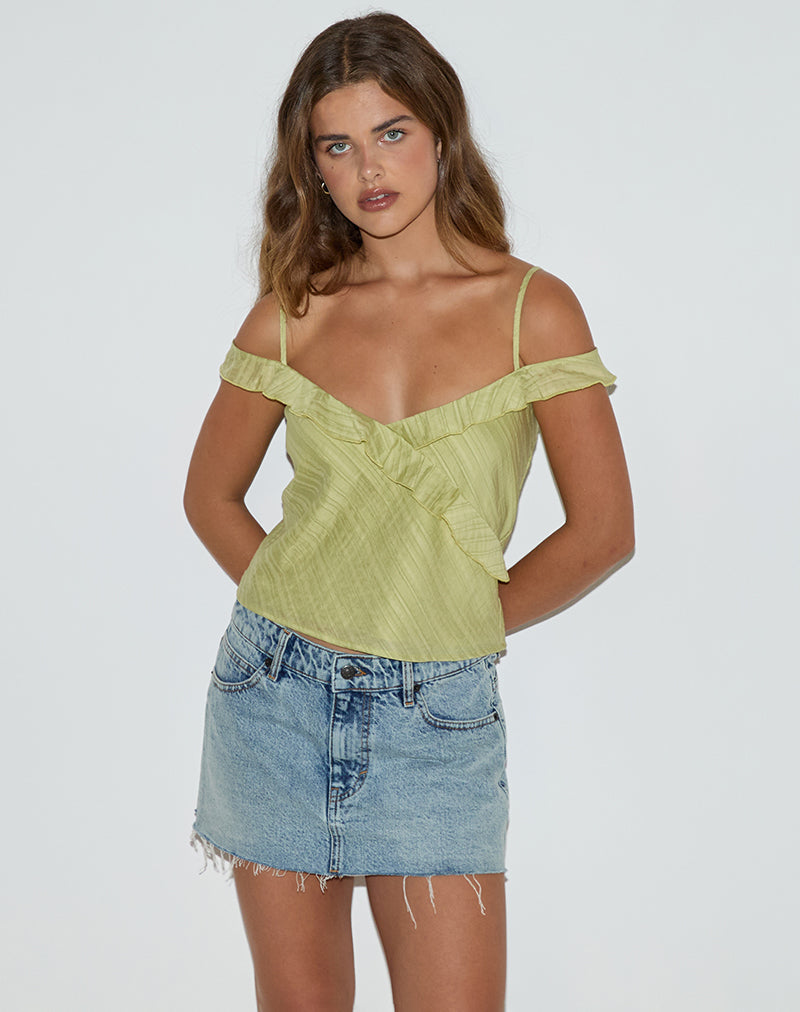 Immagine di Savira Top in chiffon a righe verde