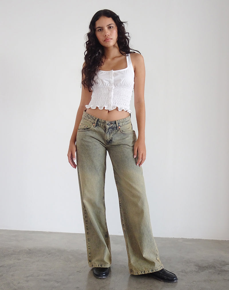 Sayake - Top increspato bianco