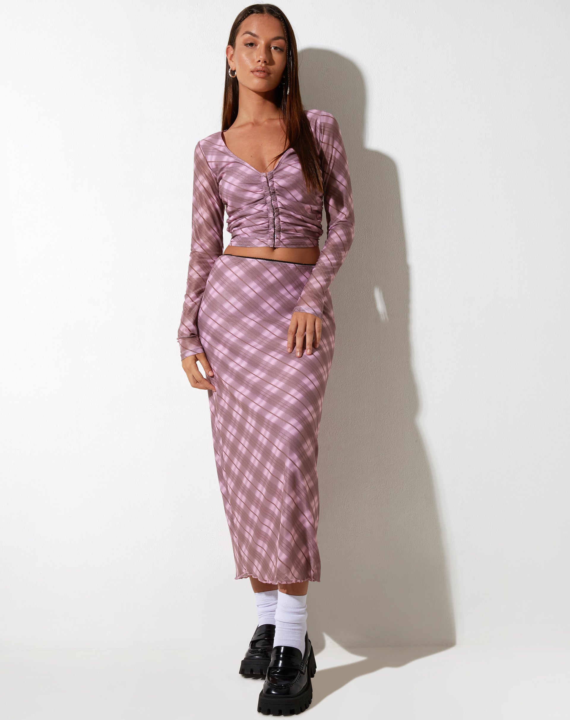 Immagine di Wesley Crop Top in check rosa sfumato