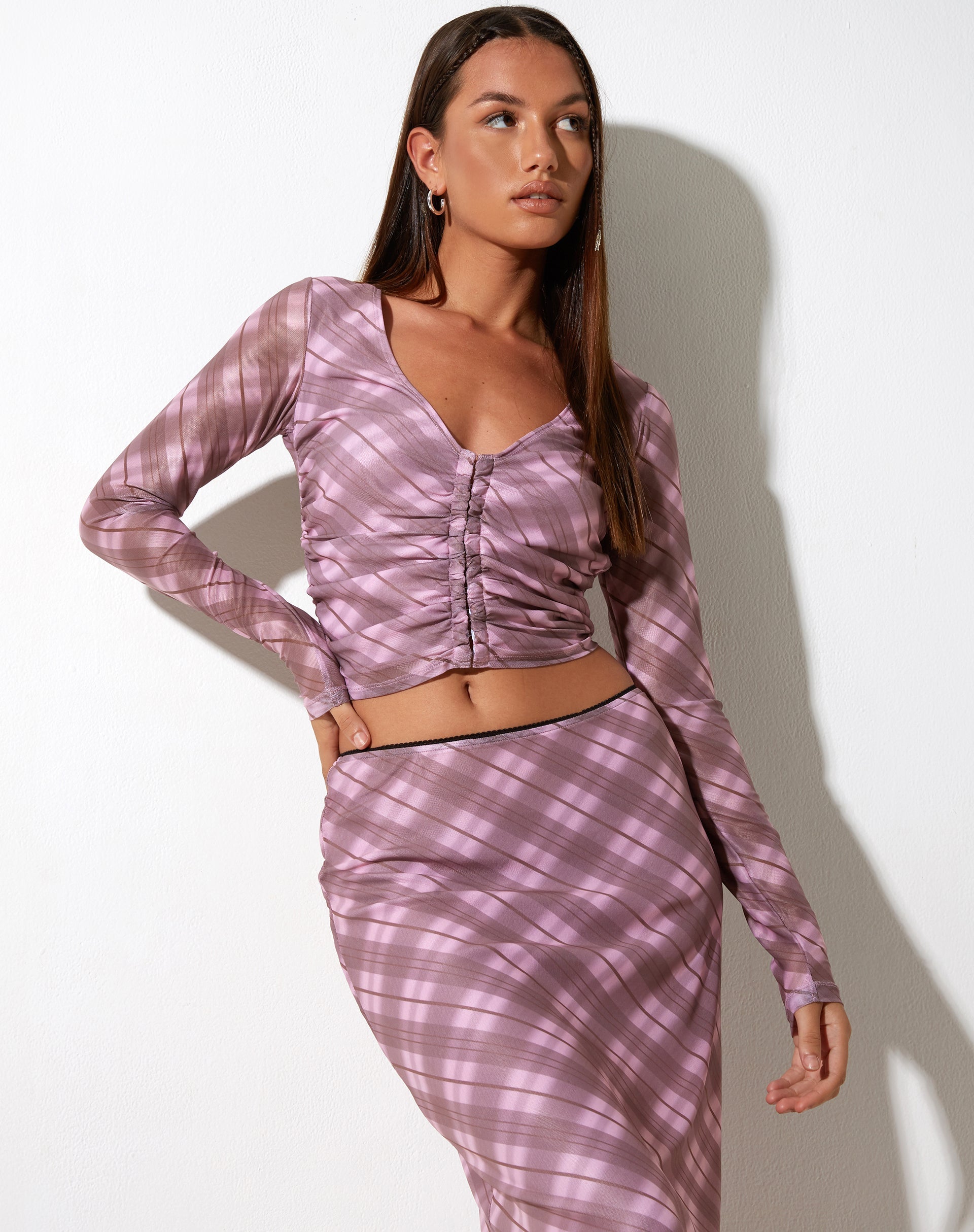 Immagine di Wesley Crop Top in check rosa sfumato