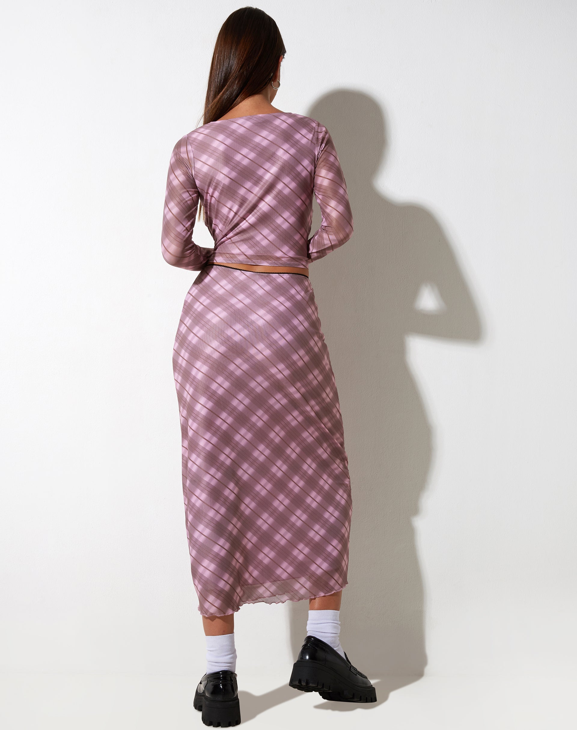 Immagine di Wesley Crop Top in check rosa sfumato