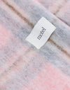 Maglia spazzolata in lana a quadri rosa