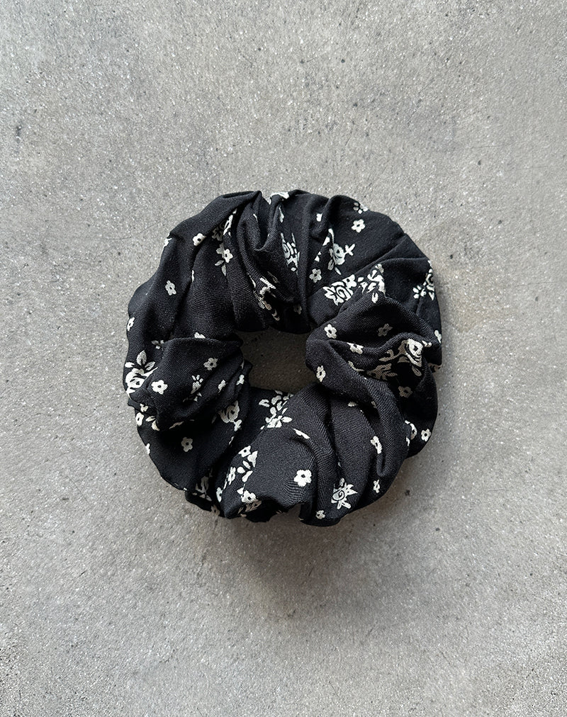 Immagine di Scrunchie in terra floreale nero