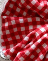  Gingham rosso con pizzo
