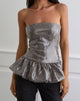 Immagine di Seada Peplum Top in paillettes marrone