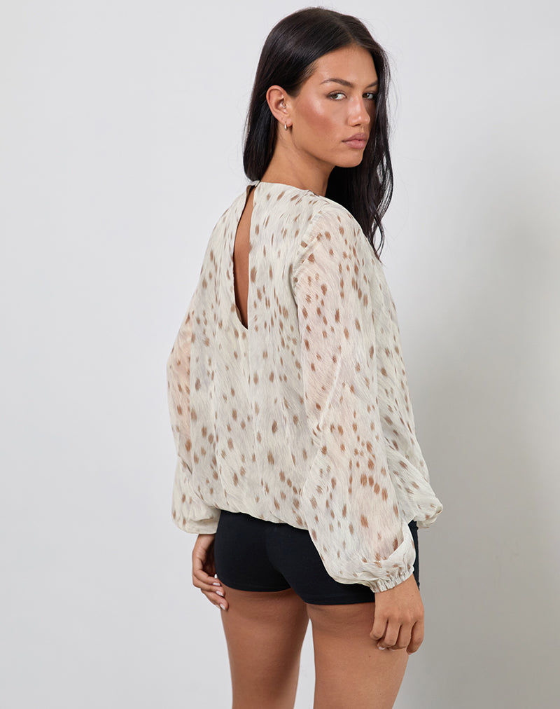 Immagine di Seita Camicetta oversize con stampa Bambi avorio