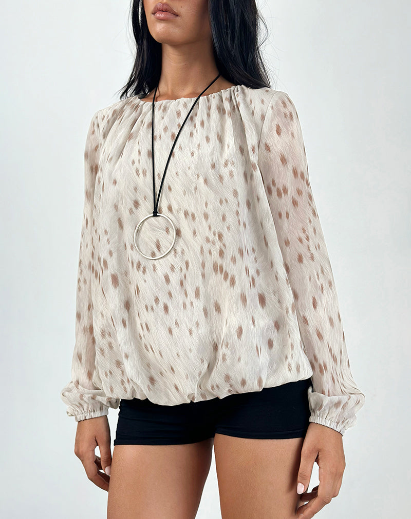 Camicetta oversize Seita con stampa Bambi avorio