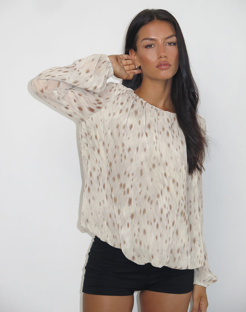 Immagine di Seita Camicetta oversize con stampa Bambi avorio