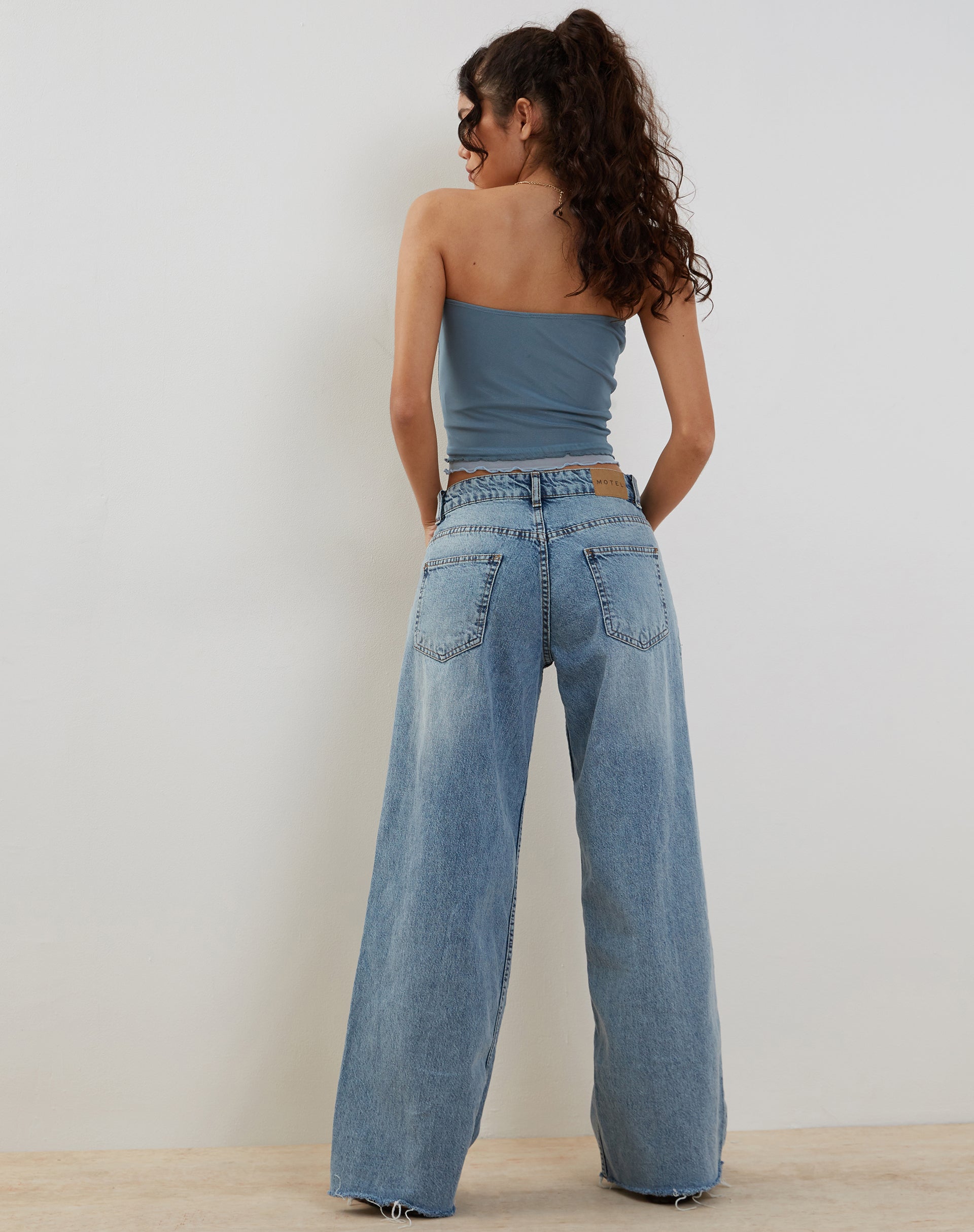 immagine di Seka Bandeau Top in Mesh Tonal Blue