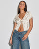 Immagine di Selene Top con laccetti in raso Vintage Rose Garland