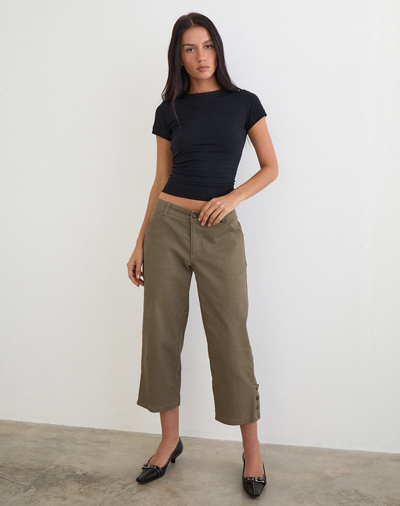 Immagine dei pantaloni capri Selesa in twill kaki