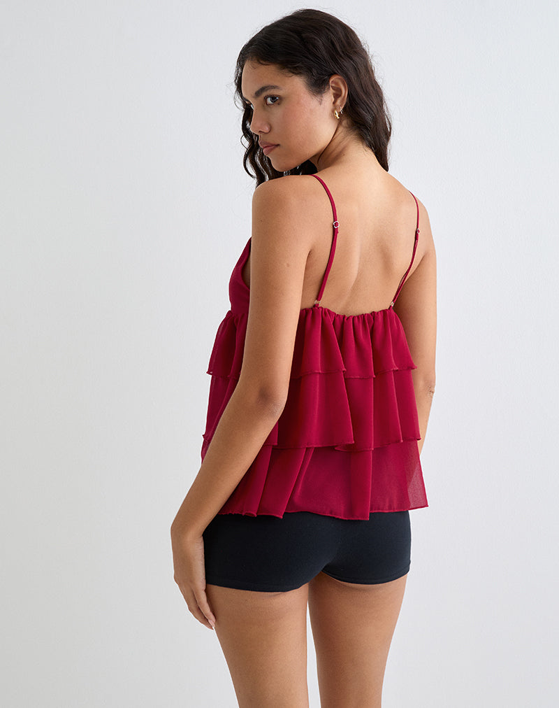Immagine di Selvina Frill Cami Top in rosso