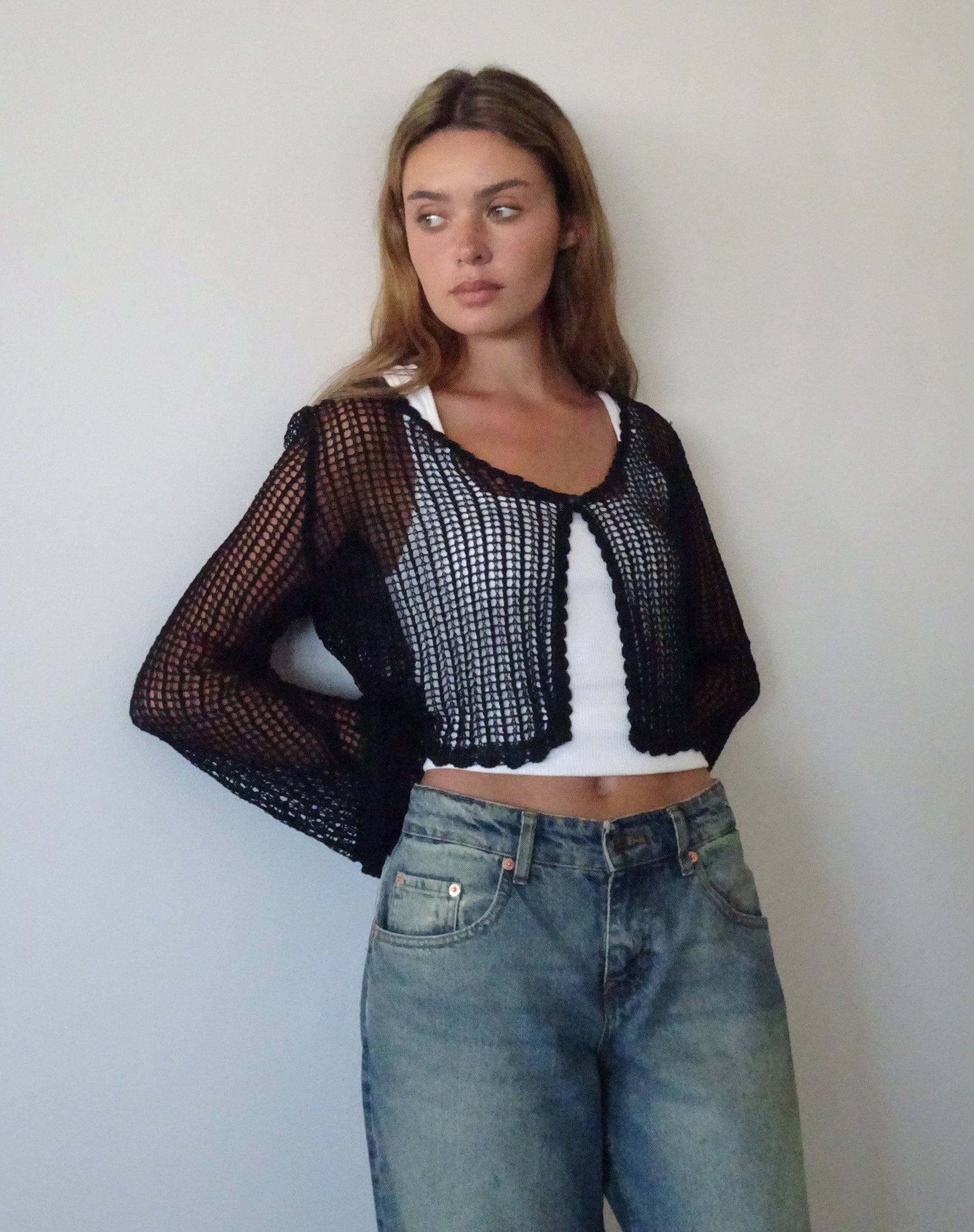 Immagine di Septa Cropped Knit Cardigan nero