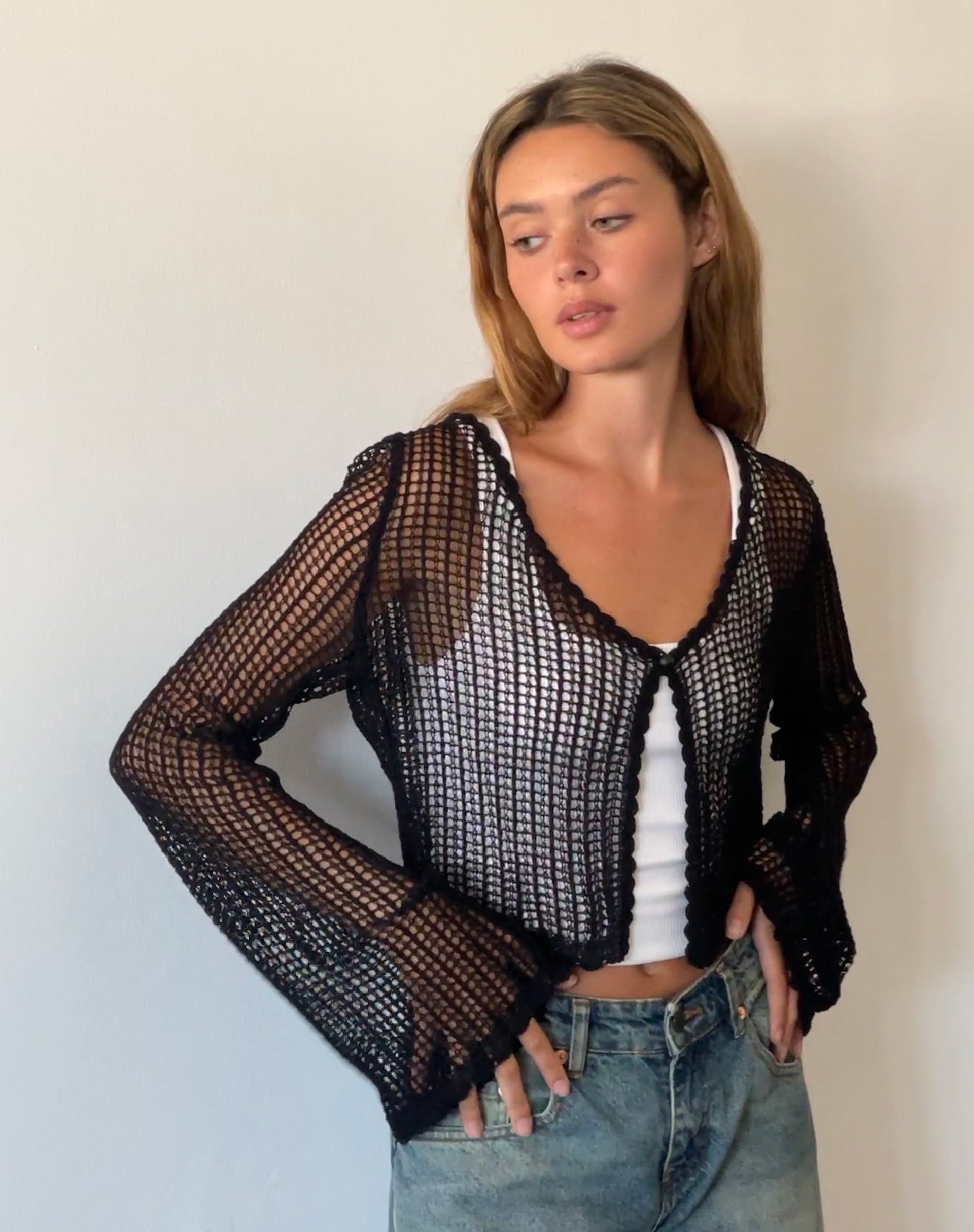 Immagine di Septa Cropped Knit Cardigan nero