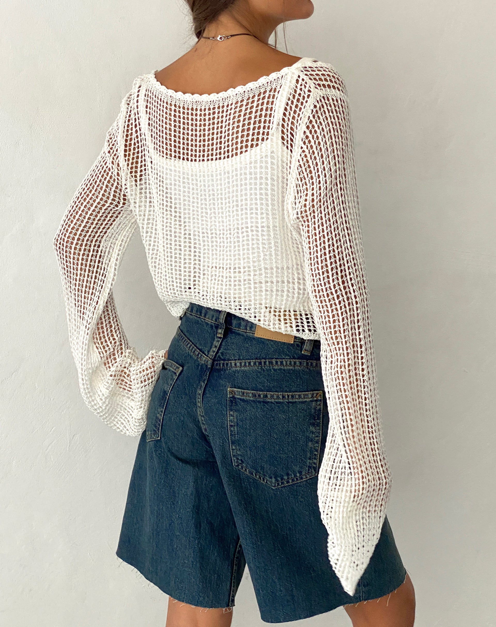 Immagine di Septa Cropped Knit Cardigan in avorio