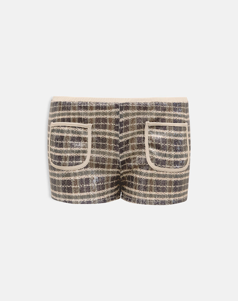 Immagine di Serafim Short in Sequin Vintage Check Marrone