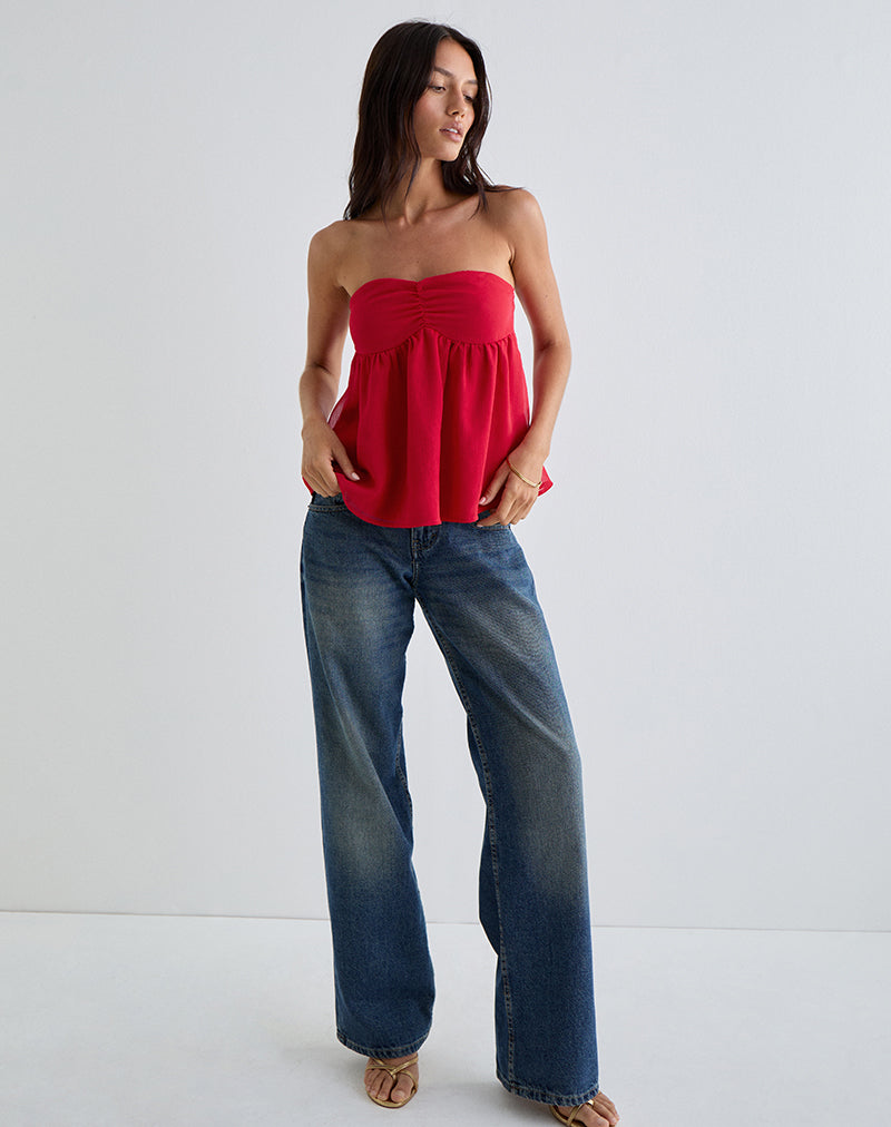 Immagine di Setsuko Bandeau Longline Top in Red