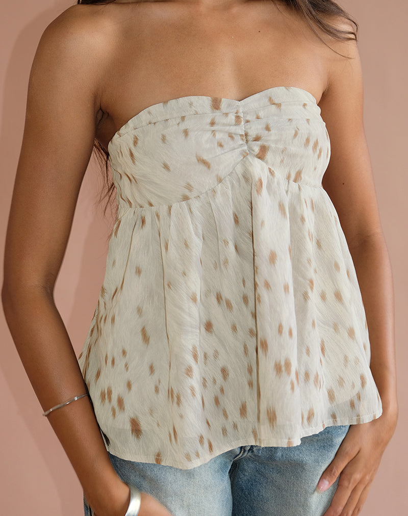 Immagine di Setsuko Bandeau Longline Top in Bambi Avorio