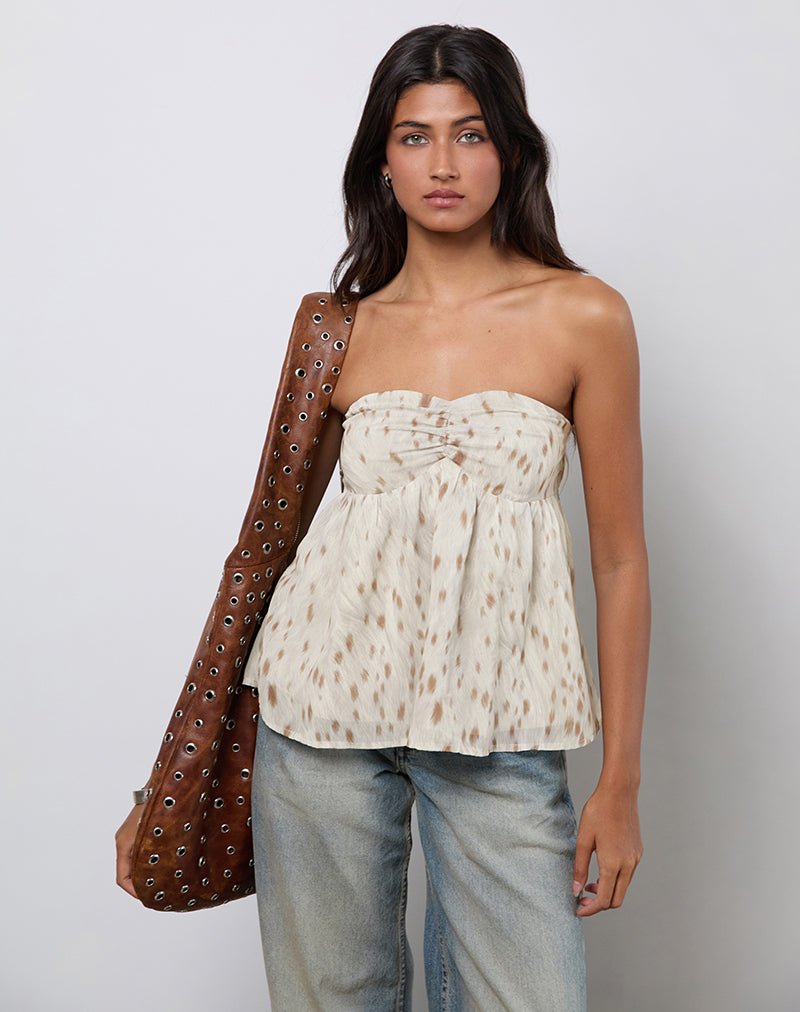Top a fascia Setsuko in avorio Bambi