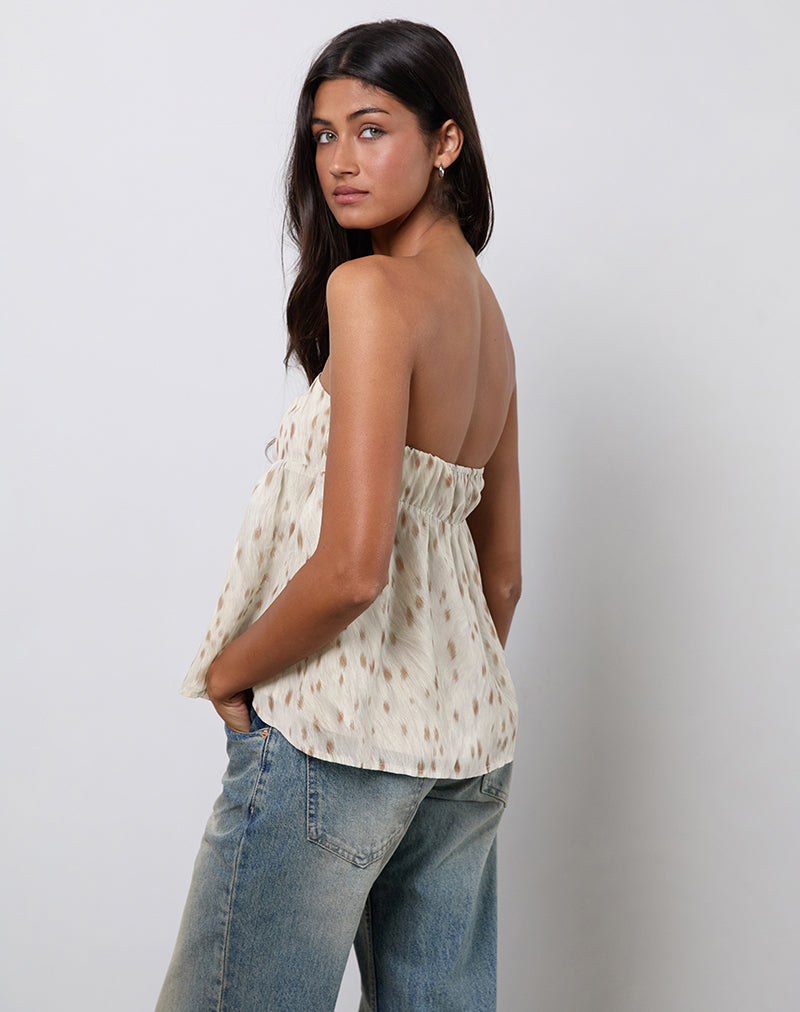 Immagine di Setsuko Bandeau Longline Top in Bambi Avorio