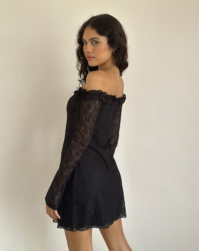 Immagine di Severine Bardot Mini Dress Lace Nero