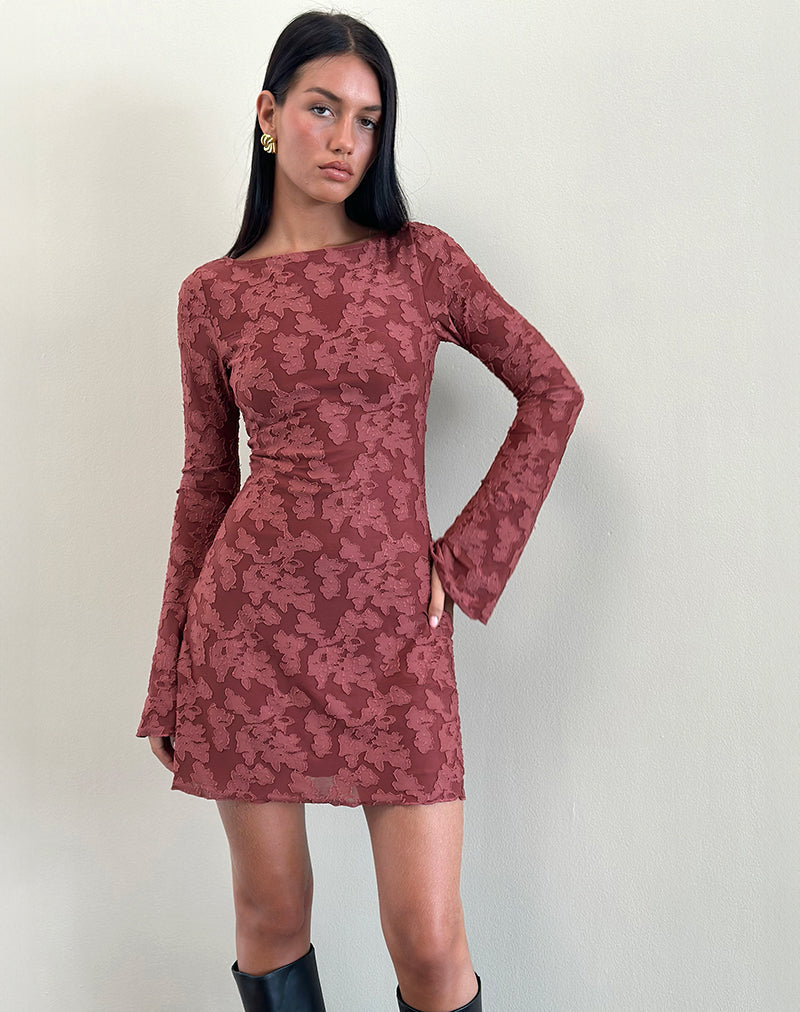 Immagine del vestito Sevila in maglia burnout marrone