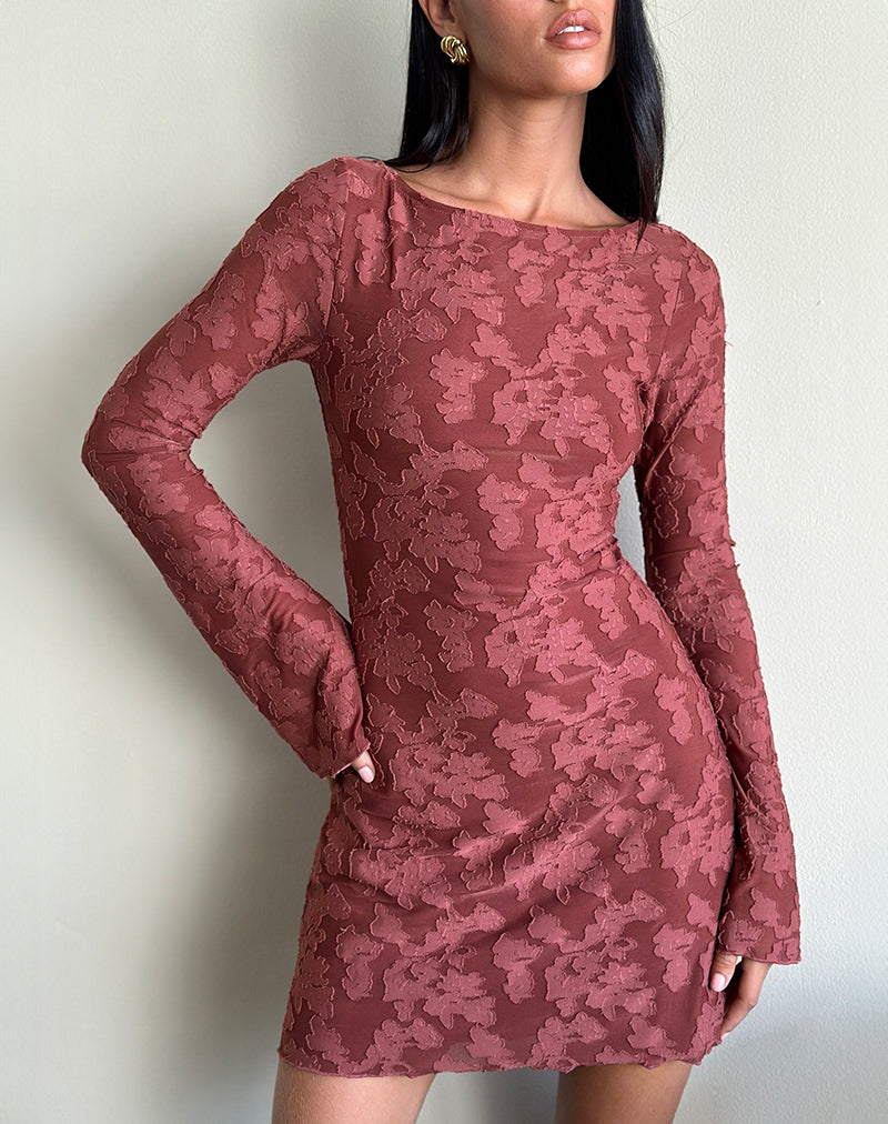 Immagine del vestito Sevila in maglia burnout marrone
