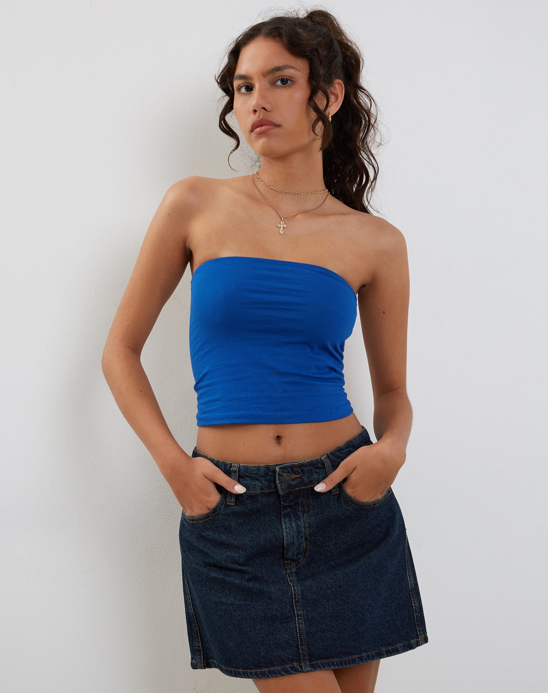 immagine di Shae Bandeau Top in Cobalto