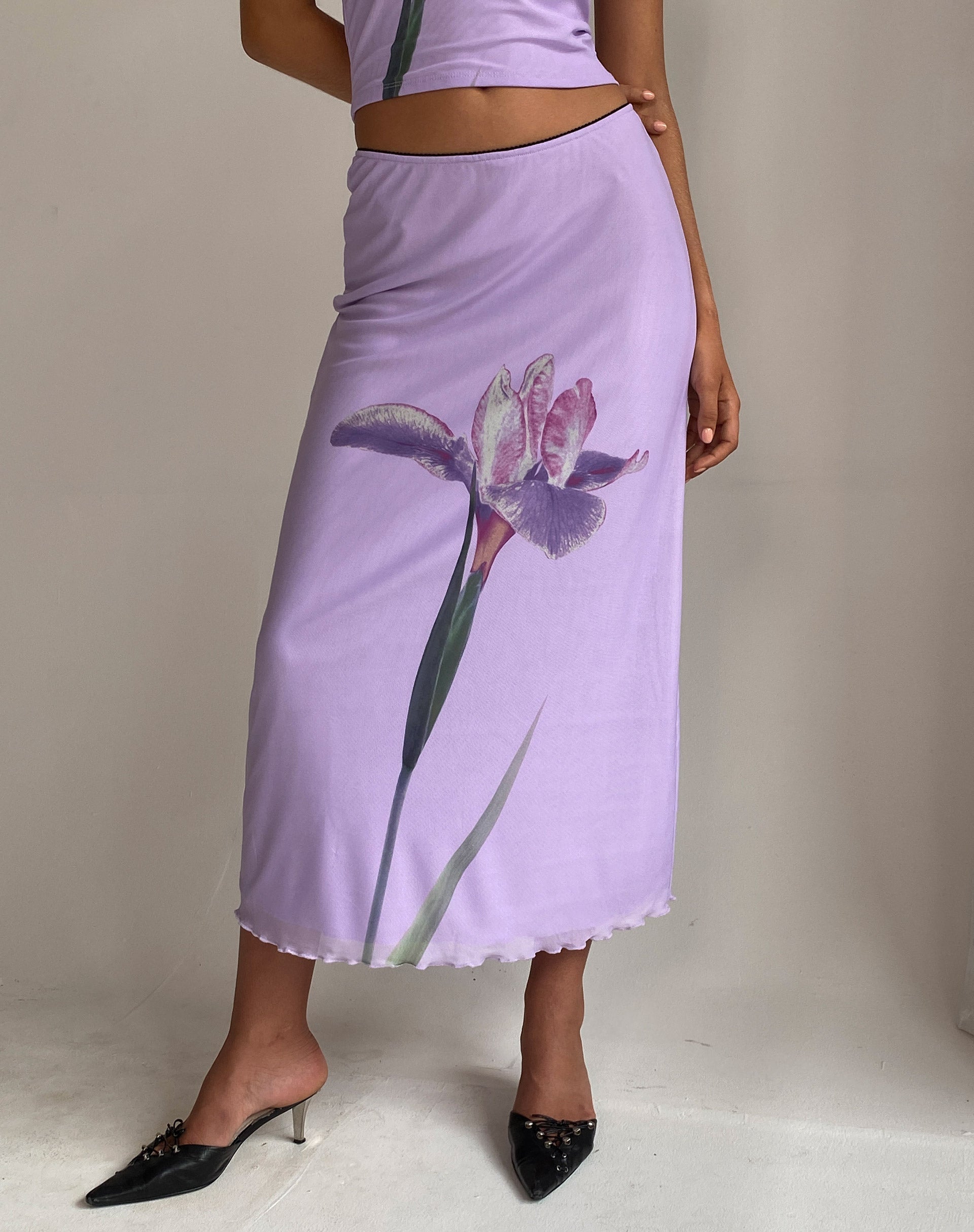 immagine di Lassie Midi Skirt in Lilac Flower Placement