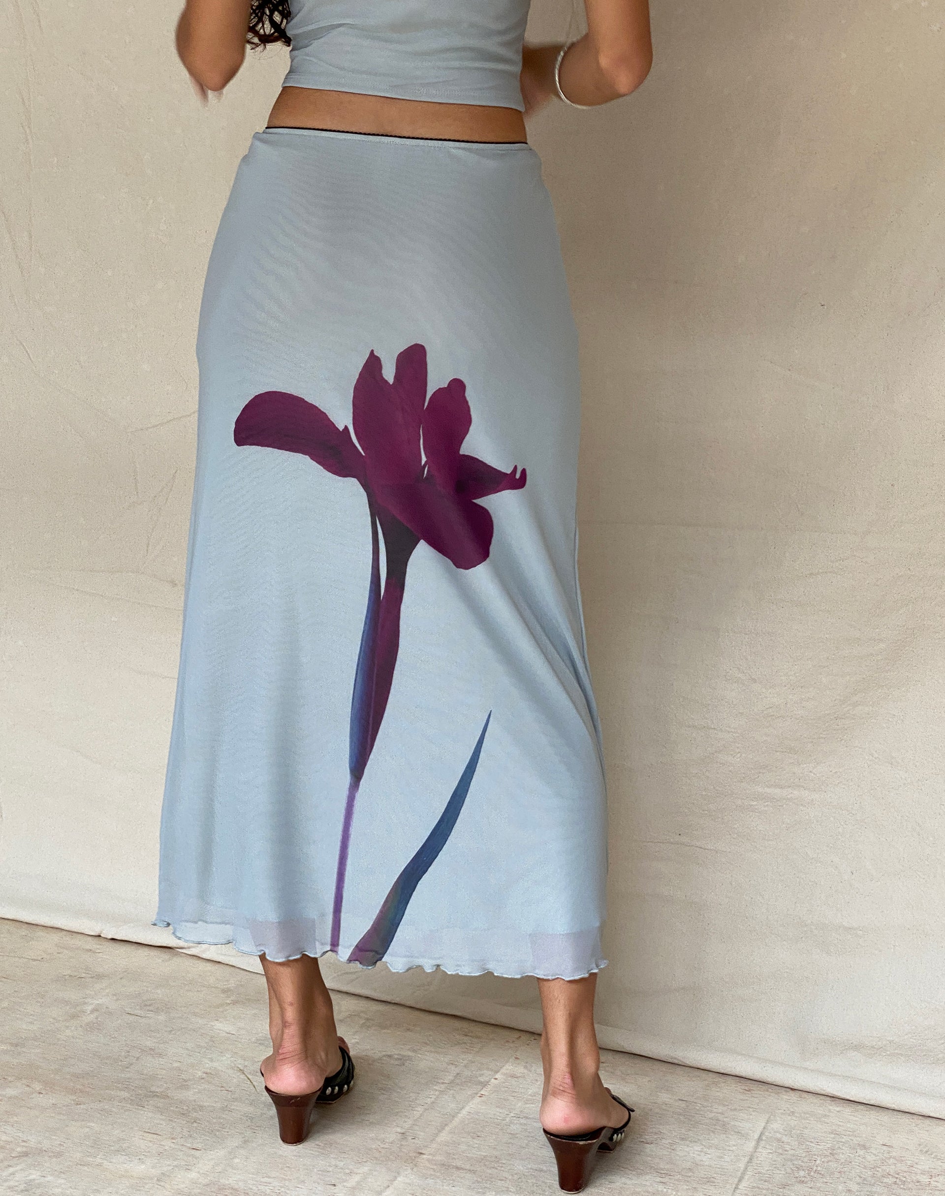 immagine di Lassie Midi Skirt in Mint Flower Placement